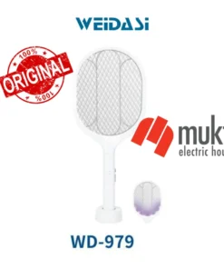 Weidasi Mosquito Rechargeable 1200 MaH Bat with Lure Light Insect bugs Lamp Stand Holder USB Charging Cable Included Multifunction Electric Swatter Lithium Ion Battery